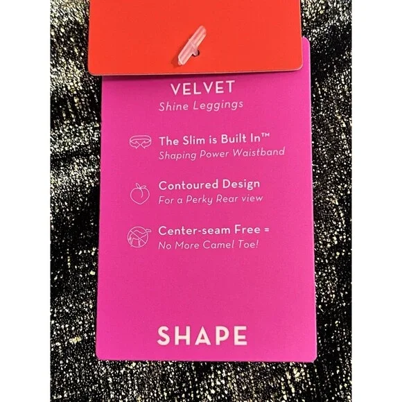 SPANX Velvet Shine Black Metallic Gold Leggings Shimmer High Rise Velour XL NWT - Picture 5 of 8